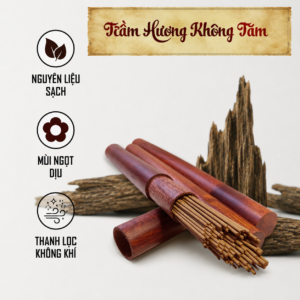 Nhang Trầm Không Tăm Thơm Đặc Biệt Ống Gỗ 100 Cây