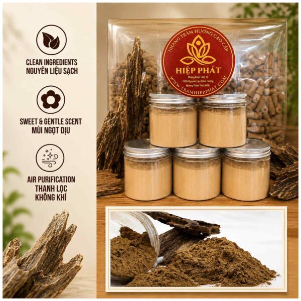 Bột Trầm Xông Nhà Thơm VIP Hủ 100G Bột Trầm Xông Nhà Thơm VIP Hủ 100G