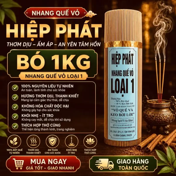 [1kg]Nhang Cây Quế Vỏ Thơm Dịu Nhẹ