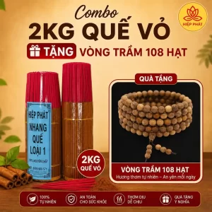 COMBO NHANG QUẾ VỎ 2KG - ƯU ĐÃI TẶNG 1 VÒNG TRẦM 108 HẠT